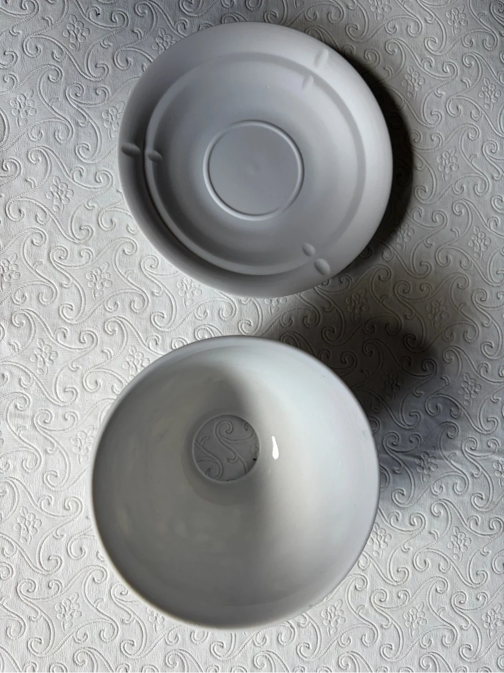 Bernardaud Limoges Bluebell and Firefly Lithopane White Porcelain Fairy Lamp